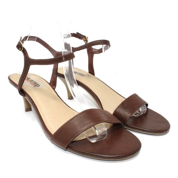 Unlisted by Kenneth Cole Womens Size 9.5M Kind Deed Luggage Brown Strappy Sandal - Picture 2 of 13